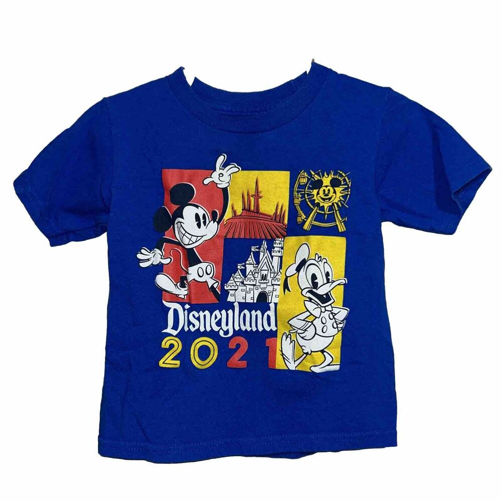 Disney Blue Kids T-Shirt Mickey & Donald Disneyland 2021